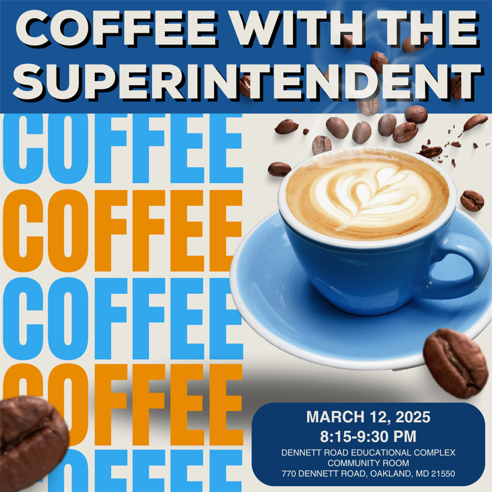  Infographic highlighting an upcoming Coffee with the Superintendent event as detailed in the story.